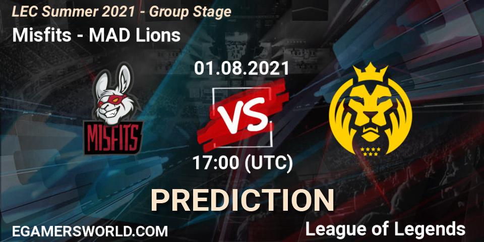 Prognoza Misfits - MAD Lions. 02.07.2021 at 18:00, LoL, LEC Summer 2021 - Group Stage