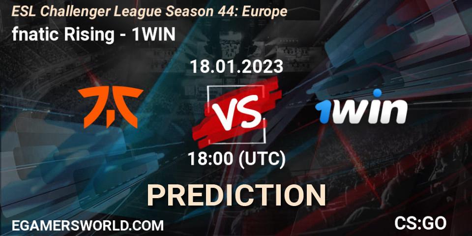 Prognoza fnatic Rising - 1WIN. 18.01.2023 at 18:00, Counter-Strike (CS2), ESL Challenger League Season 44: Europe