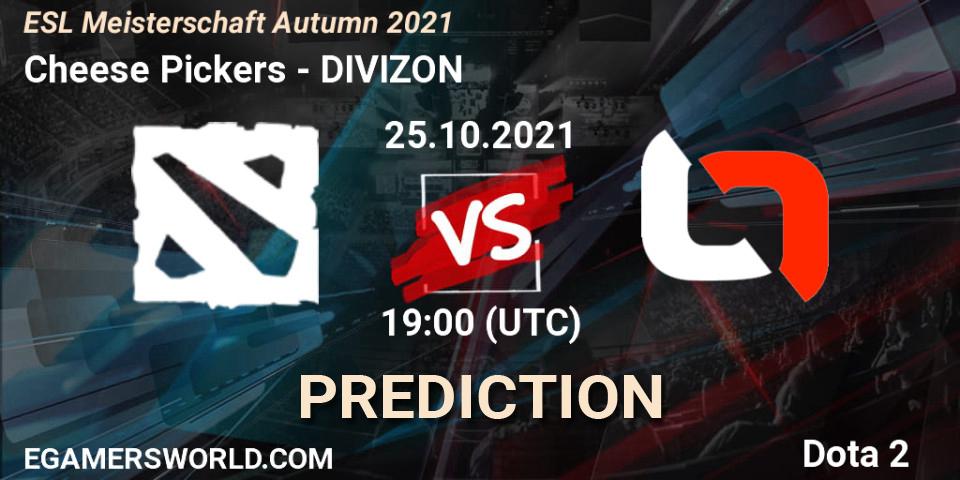 Prognoza Cheese Pickers - DIVIZON. 25.10.2021 at 19:10, Dota 2, ESL Meisterschaft Autumn 2021