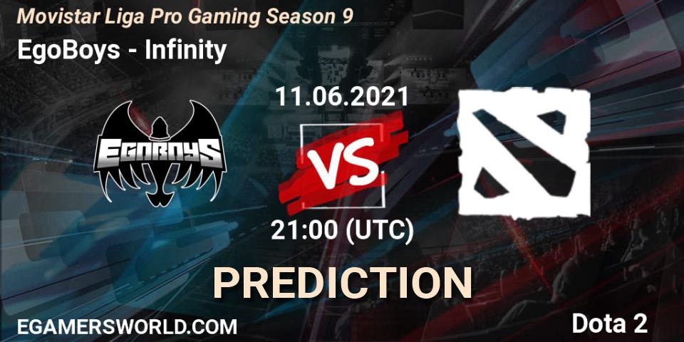 Prognoza EgoBoys - Infinity Esports. 11.06.2021 at 21:00, Dota 2, Movistar Liga Pro Gaming Season 9