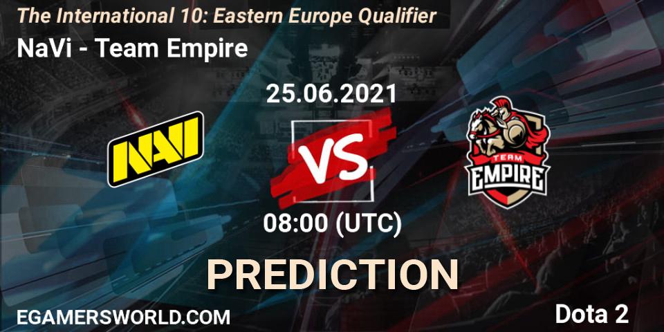 Prognoza NaVi - Team Empire. 25.06.2021 at 08:01, Dota 2, The International 10: Eastern Europe Qualifier