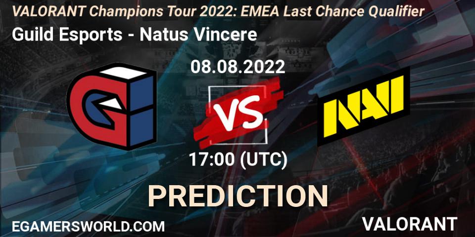 Prognoza Guild Esports - Natus Vincere. 08.08.2022 at 16:15, VALORANT, VCT 2022: EMEA Last Chance Qualifier