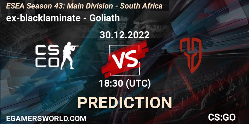 Prognoza ex-blacklaminate - Goliath. 29.12.22, CS2 (CS:GO), ESEA Season 43: Main Division - South Africa