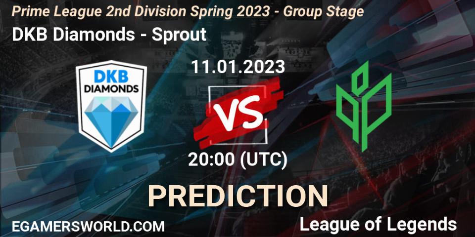 Prognoza DKB Diamonds - Sprout. 11.01.2023 at 20:00, LoL, Prime League 2nd Division Spring 2023 - Group Stage
