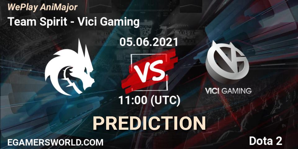 Prognoza Team Spirit - Vici Gaming. 05.06.2021 at 11:00, Dota 2, WePlay AniMajor 2021