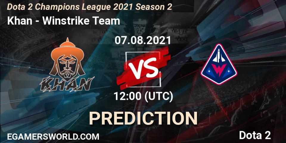 Prognoza Khan - Winstrike Team. 09.08.2021 at 12:10, Dota 2, Dota 2 Champions League 2021 Season 2