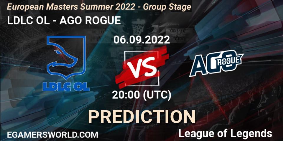 Prognoza LDLC OL - AGO ROGUE. 06.09.2022 at 20:00, LoL, European Masters Summer 2022 - Group Stage