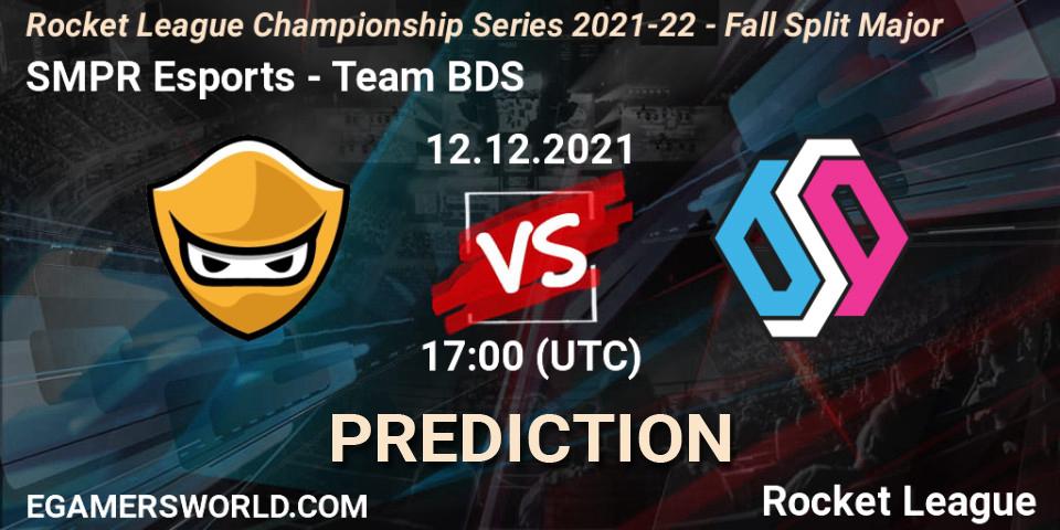 Prognoza SMPR Esports - Team BDS. 12.12.2021 at 16:00, Rocket League, RLCS 2021-22 - Fall Split Major