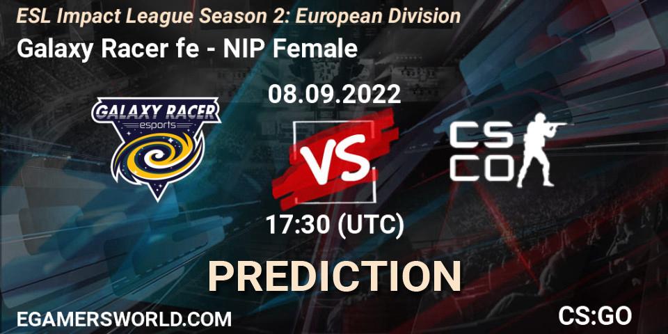 Prognoza Galaxy Racer fe - NIP Female. 08.09.2022 at 17:30, Counter-Strike (CS2), ESL Impact League Season 2: European Division