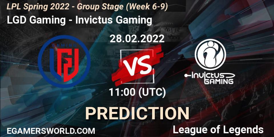 Prognoza LGD Gaming - Invictus Gaming. 28.02.22, LoL, LPL Spring 2022 - Group Stage (Week 6-9)