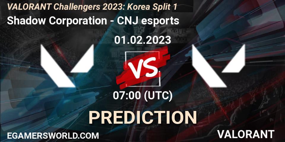 Prognoza Shadow Corporation - CNJ Esports. 01.02.23, VALORANT, VALORANT Challengers 2023: Korea Split 1