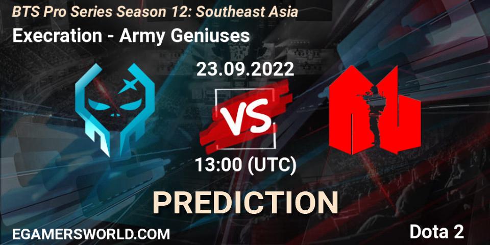 Prognoza Execration - Army Geniuses. 23.09.22, Dota 2, BTS Pro Series Season 12: Southeast Asia