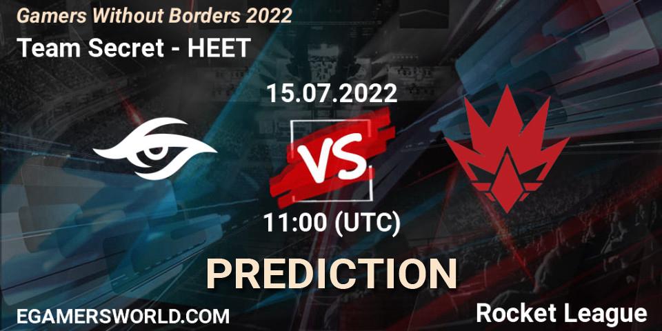 Prognoza Team Secret - HEET. 15.07.2022 at 11:00, Rocket League, Gamers Without Borders 2022