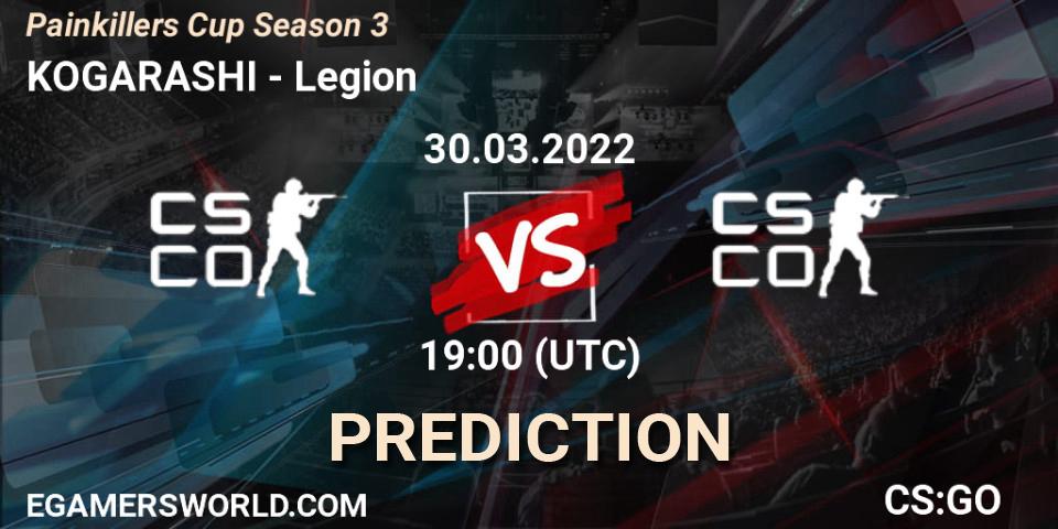 Prognoza KOGARASHI - Legion. 30.03.2022 at 19:00, Counter-Strike (CS2), Painkillers Cup Season 3