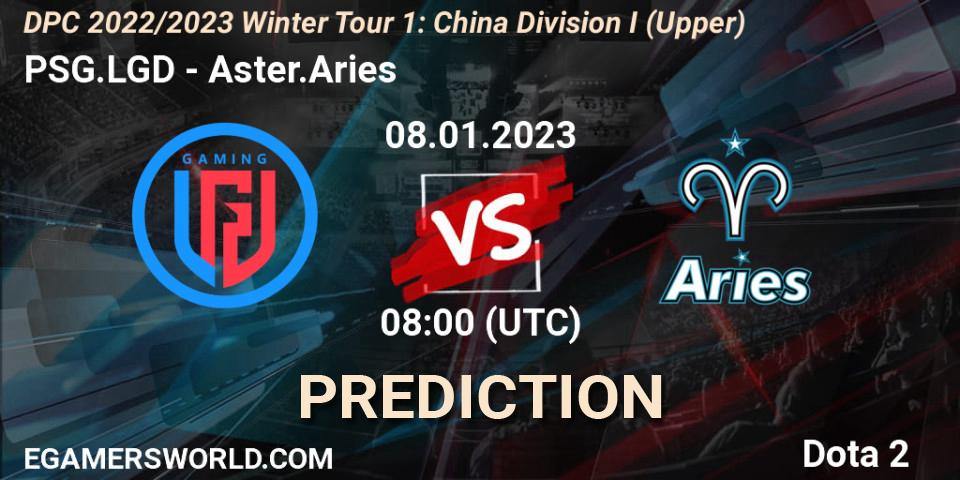 Prognoza PSG.LGD - Aster.Aries. 08.01.2023 at 07:59, Dota 2, DPC 2022/2023 Winter Tour 1: CN Division I (Upper)
