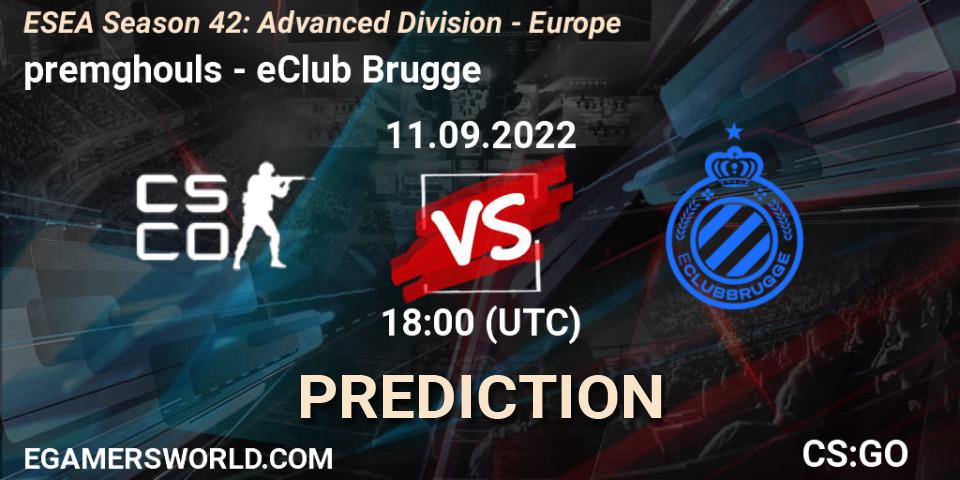 Prognoza premghouls - eClub Brugge. 11.09.2022 at 18:00, Counter-Strike (CS2), ESEA Season 42: Advanced Division - Europe
