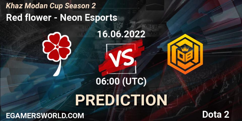 Prognoza Red flower - Neon Esports. 16.06.2022 at 10:08, Dota 2, Khaz Modan Cup Season 2