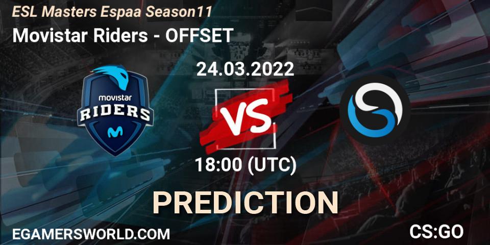 Prognoza Movistar Riders - OFFSET. 24.03.2022 at 18:00, Counter-Strike (CS2), ESL Masters España Season 11