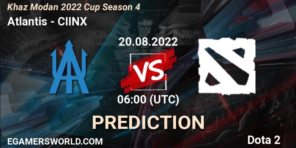 Prognoza Atlantis - CIINX. 20.08.2022 at 06:00, Dota 2, Khaz Modan 2022 Cup Season 4