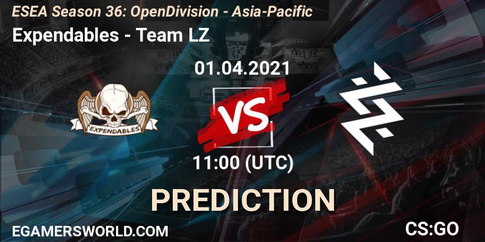 Prognoza Expendables - Team LZ. 02.04.2021 at 11:00, Counter-Strike (CS2), ESEA Season 36: Open Division - Asia-Pacific