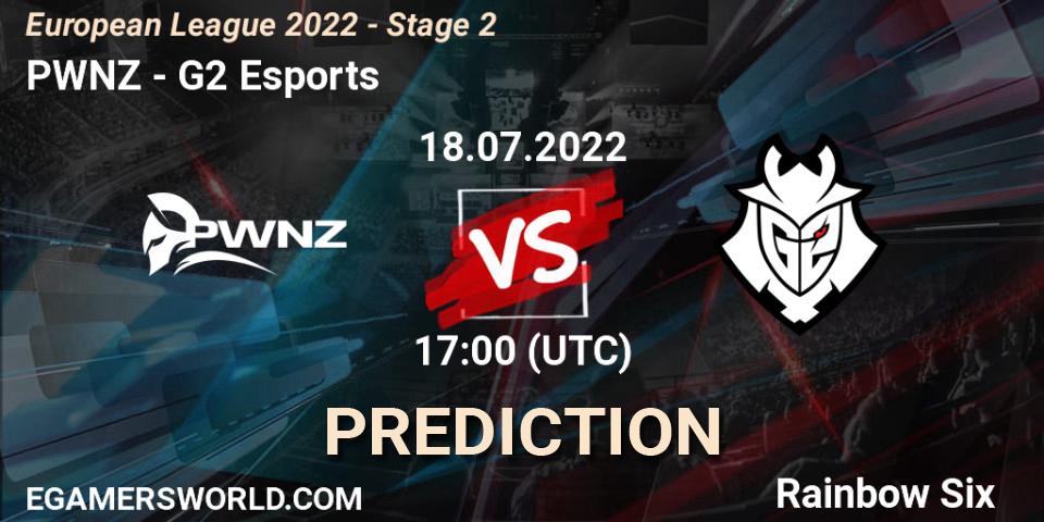 Prognoza PWNZ - G2 Esports. 18.07.2022 at 19:00, Rainbow Six, European League 2022 - Stage 2