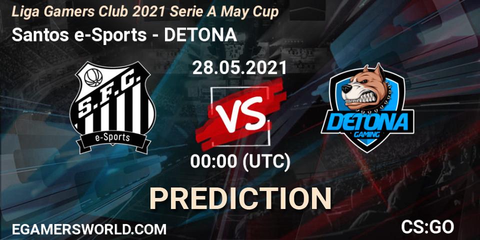 Prognoza Santos e-Sports - DETONA. 28.05.2021 at 00:00, Counter-Strike (CS2), Liga Gamers Club 2021 Serie A May Cup