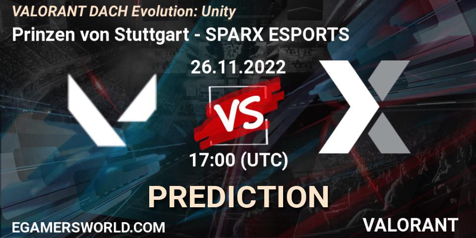 Prognoza Prinzen von Stuttgart - SPARX ESPORTS. 26.11.2022 at 17:00, VALORANT, VALORANT DACH Evolution: Unity