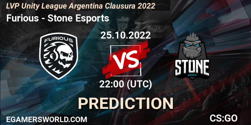 Prognoza Furious - Stone Esports. 25.10.2022 at 22:00, Counter-Strike (CS2), LVP Unity League Argentina Clausura 2022