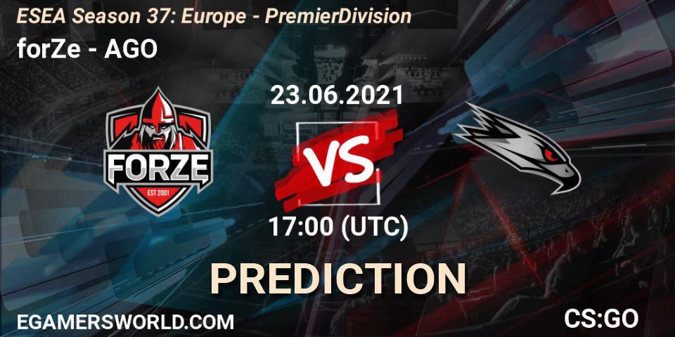 Prognoza forZe - AGO. 23.06.2021 at 17:00, Counter-Strike (CS2), ESEA Season 37: Europe - Premier Division