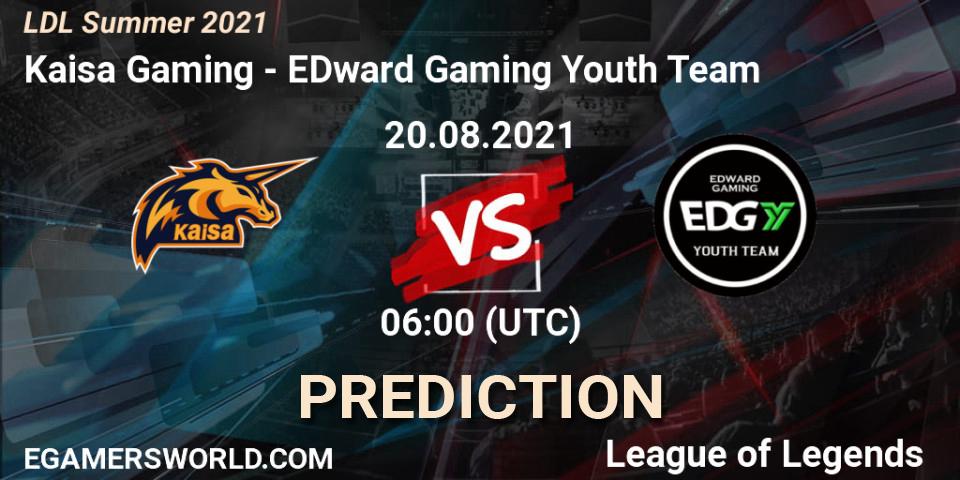 Prognoza Kaisa Gaming - EDward Gaming Youth Team. 20.08.2021 at 06:00, LoL, LDL Summer 2021