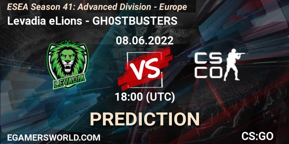 Prognoza Levadia eLions - GH0STBUSTERS. 08.06.2022 at 18:00, Counter-Strike (CS2), ESEA Season 41: Advanced Division - Europe