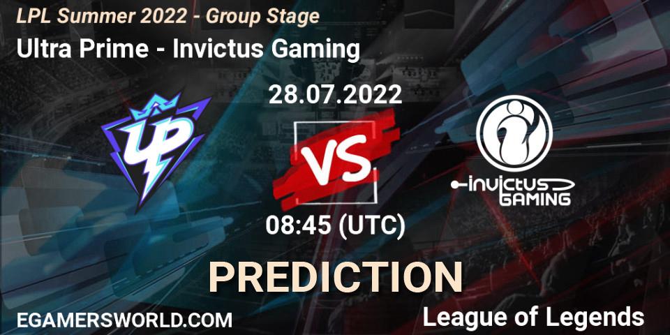 Prognoza Ultra Prime - Invictus Gaming. 28.07.2022 at 09:00, LoL, LPL Summer 2022 - Group Stage