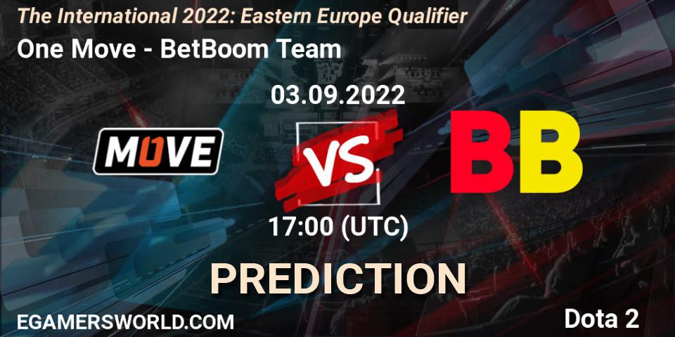 Prognoza One Move - BetBoom Team. 03.09.2022 at 16:49, Dota 2, The International 2022: Eastern Europe Qualifier