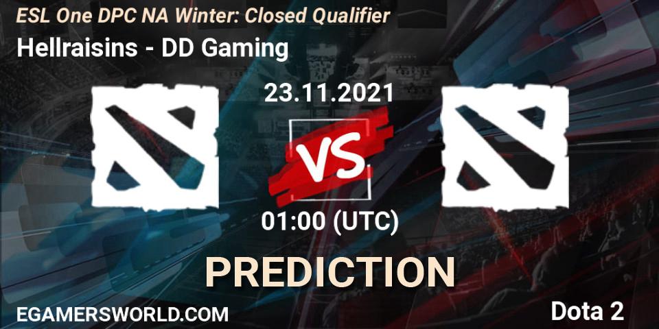 Prognoza Hellraisins - DD Gaming. 23.11.2021 at 01:04, Dota 2, DPC 2022 Season 1: North America - Closed Qualifier (ESL One Winter 2021)