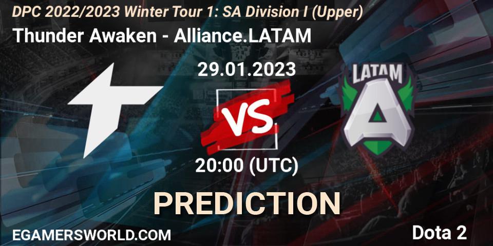 Prognoza Thunder Awaken - Alliance.LATAM. 29.01.23, Dota 2, DPC 2022/2023 Winter Tour 1: SA Division I (Upper) 