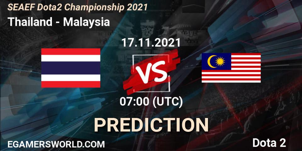 Prognoza Thailand - Team Malaysia. 17.11.2021 at 08:06, Dota 2, SEAEF Dota2 Championship 2021