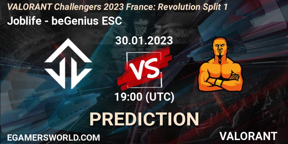 Prognoza Joblife - beGenius ESC. 30.01.23, VALORANT, VALORANT Challengers 2023 France: Revolution Split 1