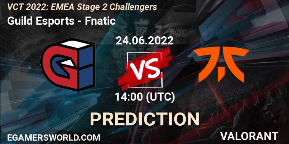 Prognoza Guild Esports - Fnatic. 24.06.2022 at 14:05, VALORANT, VCT 2022: EMEA Stage 2 Challengers