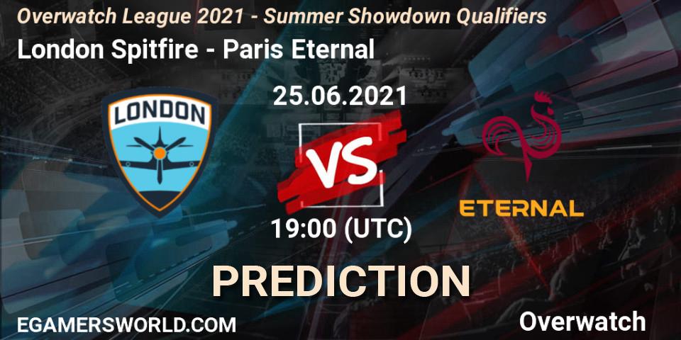 Prognoza London Spitfire - Paris Eternal. 25.06.21, Overwatch, Overwatch League 2021 - Summer Showdown Qualifiers