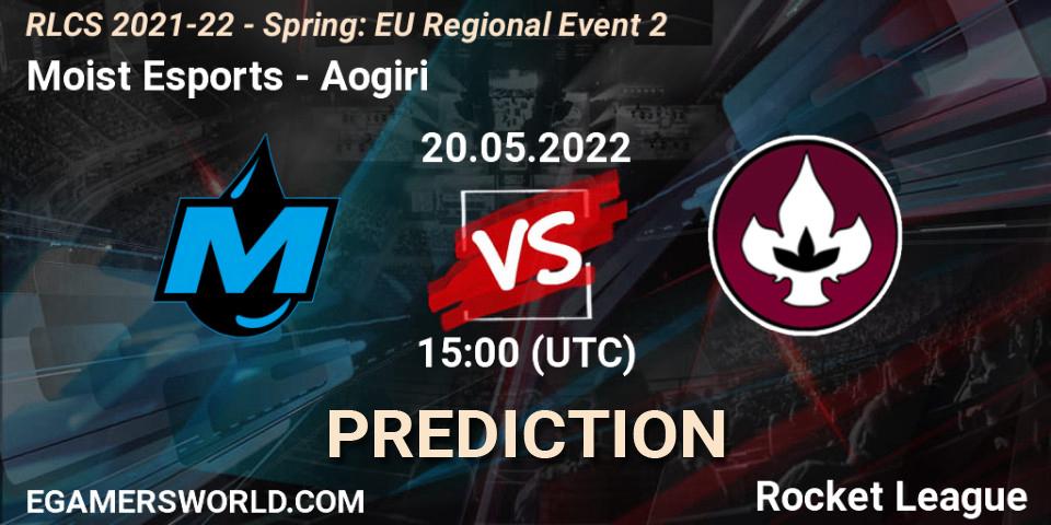Prognoza Moist Esports - Aogiri. 20.05.2022 at 15:00, Rocket League, RLCS 2021-22 - Spring: EU Regional Event 2