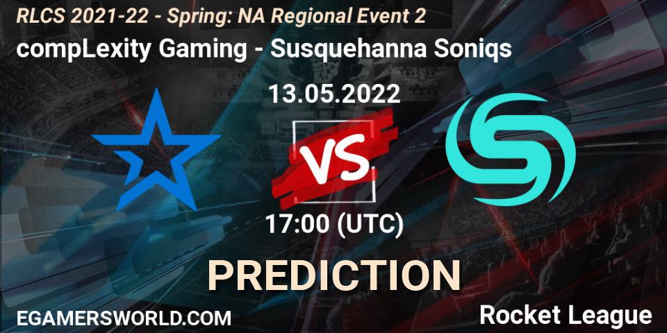 Prognoza compLexity Gaming - Susquehanna Soniqs. 13.05.2022 at 17:00, Rocket League, RLCS 2021-22 - Spring: NA Regional Event 2