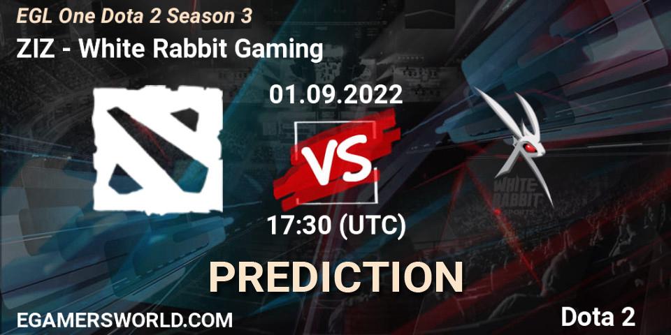 Prognoza ZIZ - White Rabbit Gaming. 01.09.2022 at 17:34, Dota 2, EGL One Dota 2 Season 3