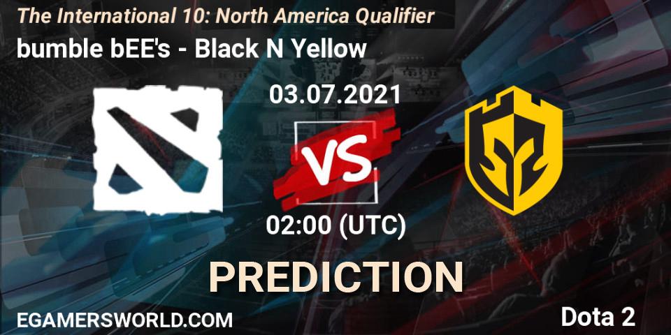 Prognoza bumble bEE's - Black N Yellow. 03.07.2021 at 00:31, Dota 2, The International 10: North America Qualifier