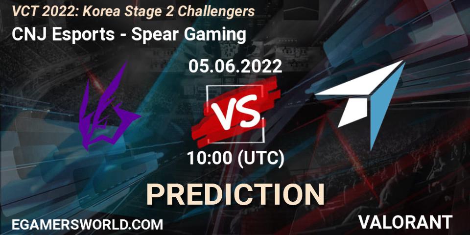 Prognoza CNJ Esports - Spear Gaming. 05.06.2022 at 09:30, VALORANT, VCT 2022: Korea Stage 2 Challengers