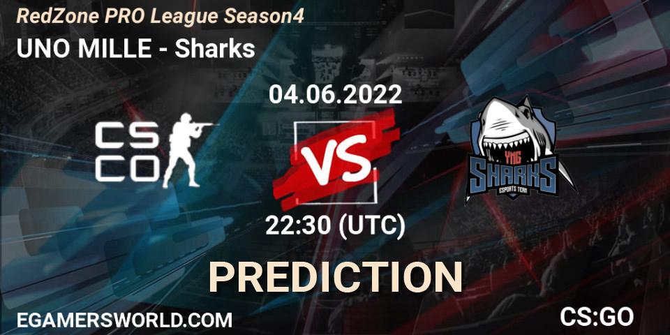 Prognoza UNO MILLE - Sharks. 05.06.2022 at 21:30, Counter-Strike (CS2), RedZone PRO League Season 4