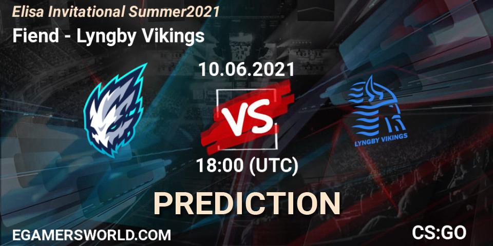 Prognoza Fiend - Lyngby Vikings. 10.06.2021 at 18:00, Counter-Strike (CS2), Elisa Invitational Summer 2021