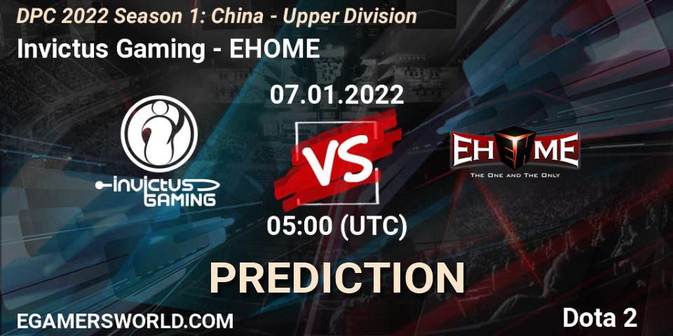 Prognoza Invictus Gaming - EHOME. 07.01.22, Dota 2, DPC 2022 Season 1: China - Upper Division