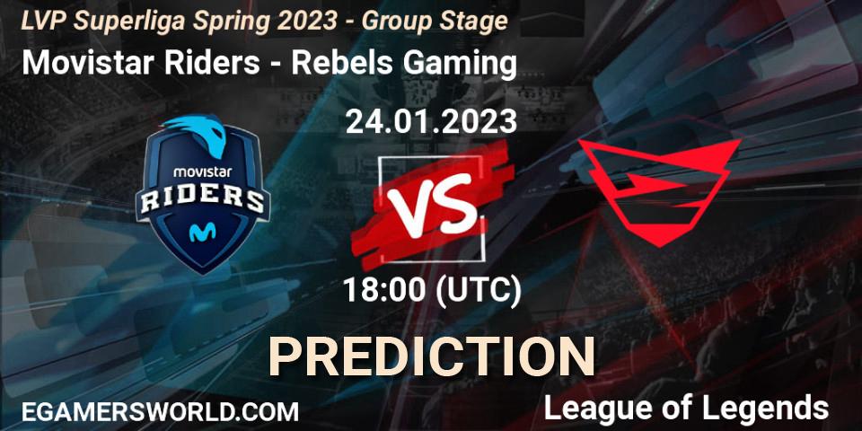 Prognoza Movistar Riders - Rebels Gaming. 24.01.2023 at 18:00, LoL, LVP Superliga Spring 2023 - Group Stage