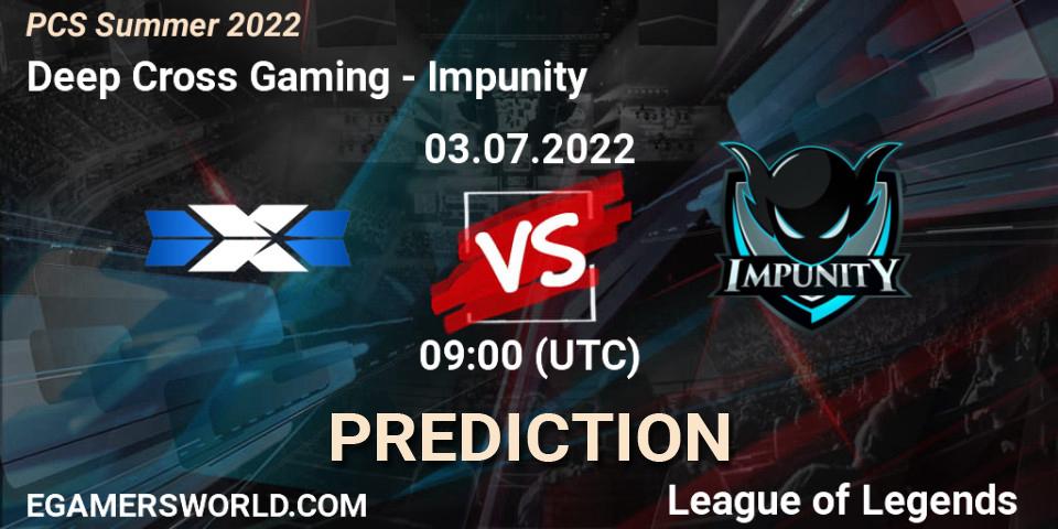 Prognoza Deep Cross Gaming - Impunity. 03.07.2022 at 09:00, LoL, PCS Summer 2022