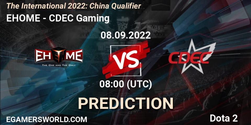 Prognoza EHOME - CDEC Gaming. 08.09.22, Dota 2, The International 2022: China Qualifier